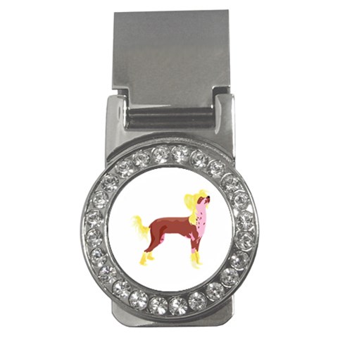 Chinese Crested Money Clip (CZ) from ArtsNow.com Front