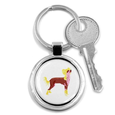 Chinese Crested Key Chain (Round) from ArtsNow.com Front