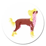 Chinese Crested Magnet 5  (Round)
