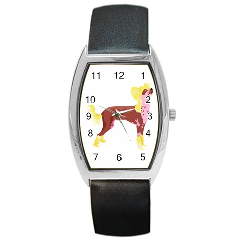 Chinese Crested Barrel Style Metal Watch from ArtsNow.com Front