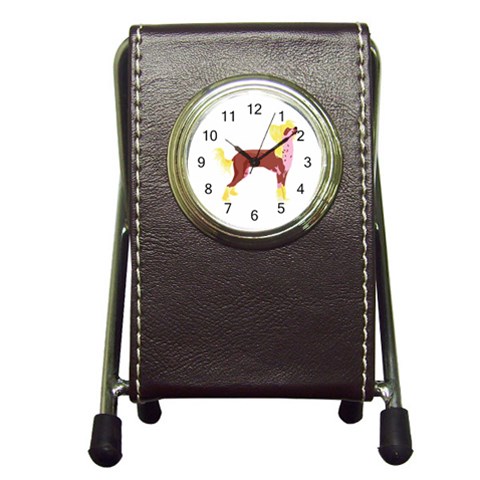Chinese Crested Pen Holder Desk Clock from ArtsNow.com Front