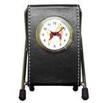 Chinese Crested Pen Holder Desk Clock