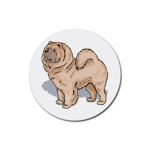 Chow Chow Rubber Round Coaster (4 pack) from ArtsNow.com Front
