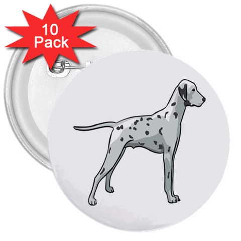 Dalmation 3  Button (10 pack) from ArtsNow.com Front