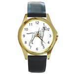 Dalmation Round Gold Metal Watch