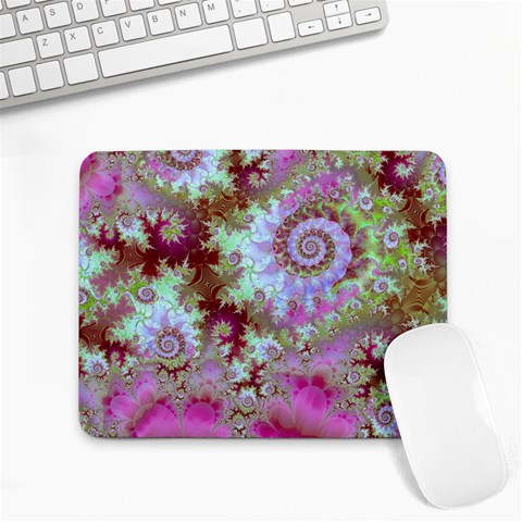 Raspberry Lime Delight, Abstract Ferris Wheel Small Mousepad from ArtsNow.com Front