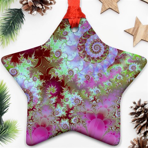 Raspberry Lime Delight, Abstract Ferris Wheel Ornament (Star) from ArtsNow.com Front