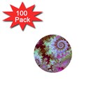 Raspberry Lime Delight, Abstract Ferris Wheel 1  Mini Button (100 pack) 