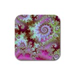 Raspberry Lime Delight, Abstract Ferris Wheel Rubber Square Coaster (4 pack) Raspberry Lime Delight, Abstract Ferris Wheel Rubber Square Coaster (4 pack)