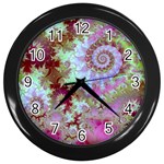 Raspberry Lime Delight, Abstract Ferris Wheel Wall Clock (Black)