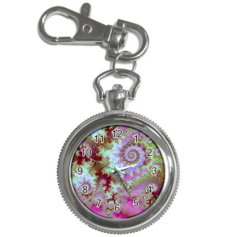 Raspberry Lime Delight, Abstract Ferris Wheel Key Chain Watch from ArtsNow.com Front