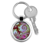 Raspberry Lime Delight, Abstract Ferris Wheel Key Chain (Round)