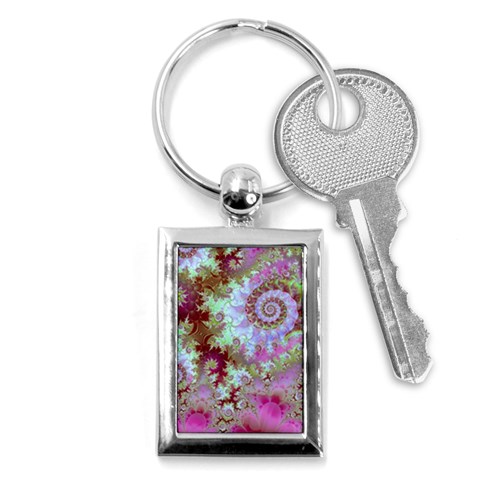 Raspberry Lime Delight, Abstract Ferris Wheel Key Chain (Rectangle) from ArtsNow.com Front