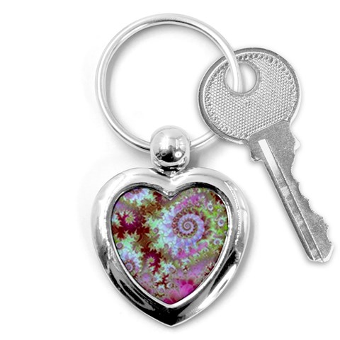Raspberry Lime Delight, Abstract Ferris Wheel Key Chain (Heart) from ArtsNow.com Front