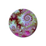 Raspberry Lime Delight, Abstract Ferris Wheel Rubber Coaster (Round) Raspberry Lime Delight, Abstract Ferris Wheel Rubber Coaster (Round)