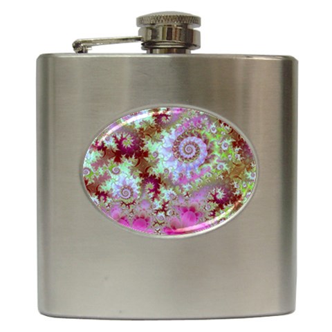 Raspberry Lime Delight, Abstract Ferris Wheel Hip Flask (6 oz) from ArtsNow.com Front