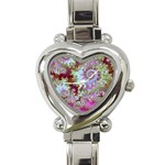 Raspberry Lime Delight, Abstract Ferris Wheel Heart Italian Charm Watch Raspberry Lime Delight, Abstract Ferris Wheel Heart Italian Charm Watch
