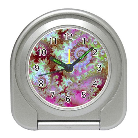 Raspberry Lime Delight, Abstract Ferris Wheel Travel Alarm Clock from ArtsNow.com Front