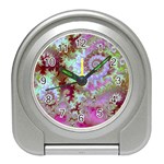 Raspberry Lime Delight, Abstract Ferris Wheel Travel Alarm Clock Raspberry Lime Delight, Abstract Ferris Wheel Travel Alarm Clock