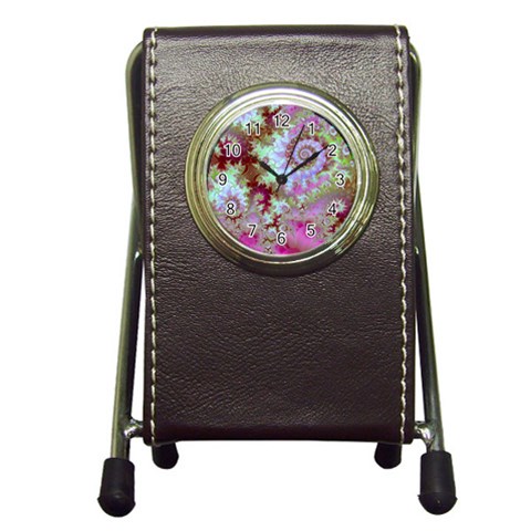 Raspberry Lime Delight, Abstract Ferris Wheel Pen Holder Desk Clock from ArtsNow.com Front