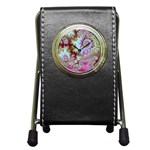 Raspberry Lime Delight, Abstract Ferris Wheel Pen Holder Desk Clock Raspberry Lime Delight, Abstract Ferris Wheel Pen Holder Desk Clock