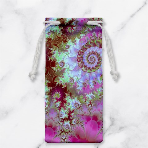 Raspberry Lime Delight, Abstract Ferris Wheel Jewelry Bag from ArtsNow.com Front