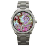 Raspberry Lime Delight, Abstract Ferris Wheel Sport Metal Watch Raspberry Lime Delight, Abstract Ferris Wheel Sport Metal Watch
