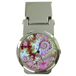 Raspberry Lime Delight, Abstract Ferris Wheel Money Clip Watch Raspberry Lime Delight, Abstract Ferris Wheel Money Clip Watch