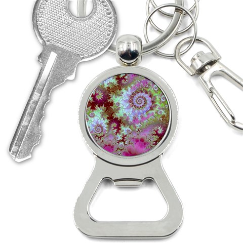 Raspberry Lime Delight, Abstract Ferris Wheel Bottle Opener Key Chain from ArtsNow.com Front
