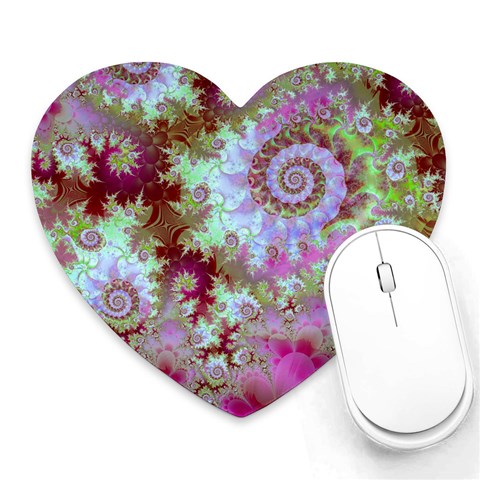 Raspberry Lime Delight, Abstract Ferris Wheel Mousepad (Heart) from ArtsNow.com Front