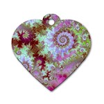 Raspberry Lime Delight, Abstract Ferris Wheel Dog Tag Heart (Two Sides)