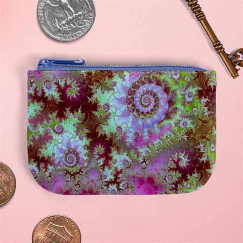 Raspberry Lime Delight, Abstract Ferris Wheel Mini Coin Purse from ArtsNow.com Front
