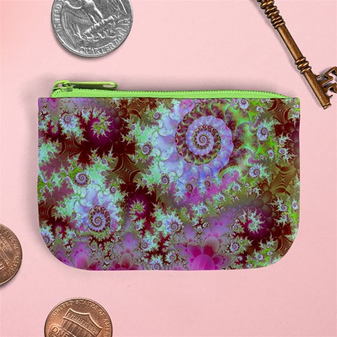 Raspberry Lime Delight, Abstract Ferris Wheel Mini Coin Purse from ArtsNow.com Front