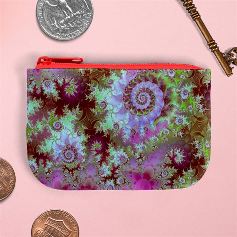Raspberry Lime Delight, Abstract Ferris Wheel Mini Coin Purse from ArtsNow.com Front