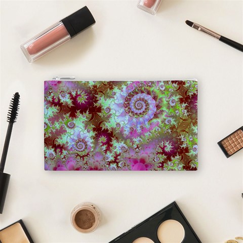 Raspberry Lime Delight, Abstract Ferris Wheel Cosmetic Bag (Small) from ArtsNow.com Front