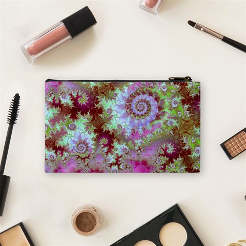 Raspberry Lime Delight, Abstract Ferris Wheel Cosmetic Bag (Small) from ArtsNow.com Back