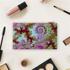 Raspberry Lime Delight, Abstract Ferris Wheel Cosmetic Bag (Small) from ArtsNow.com Back