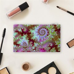 Raspberry Lime Delight, Abstract Ferris Wheel Cosmetic Bag (Small) from ArtsNow.com Back