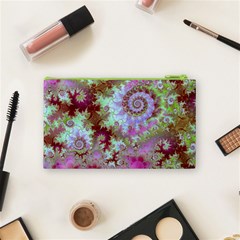 Raspberry Lime Delight, Abstract Ferris Wheel Cosmetic Bag (Small) from ArtsNow.com Back