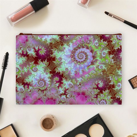 Raspberry Lime Delight, Abstract Ferris Wheel Cosmetic Bag (Large) from ArtsNow.com Front