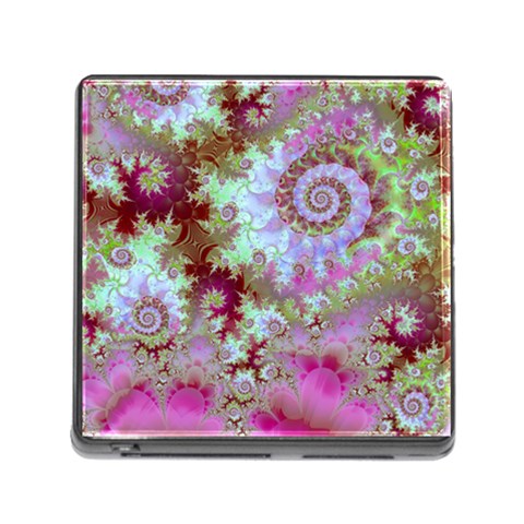 Raspberry Lime Delight, Abstract Ferris Wheel Memory Card Reader with Storage (Square) from ArtsNow.com Front