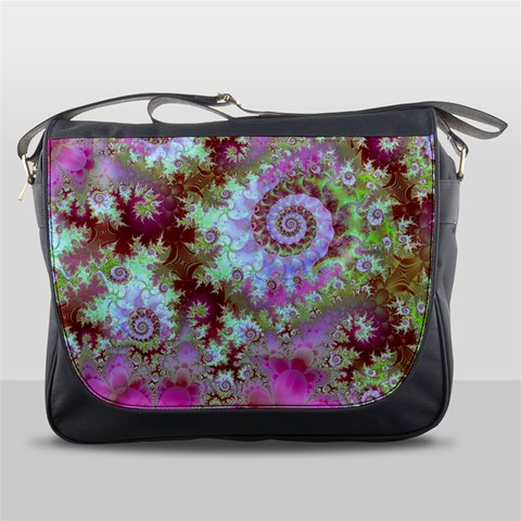 Raspberry Lime Delight, Abstract Ferris Wheel Messenger Bag from ArtsNow.com Front