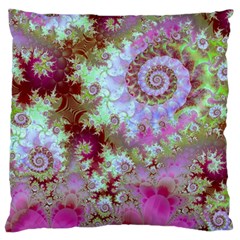 Raspberry Lime Delight, Abstract Ferris Wheel Large Cushion Case (Two Sides) from ArtsNow.com Front