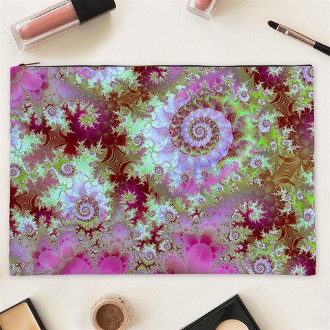 Raspberry Lime Delight, Abstract Ferris Wheel Cosmetic Bag (XXL) from ArtsNow.com Front