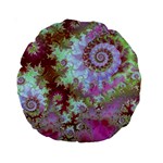 Raspberry Lime Delight, Abstract Ferris Wheel 15  Premium Round Cushion 