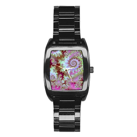 Raspberry Lime Delight, Abstract Ferris Wheel Men s Stainless Steel Barrel Analog Watch from ArtsNow.com Front