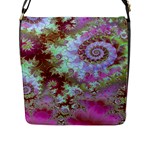 Raspberry Lime Delight, Abstract Ferris Wheel Flap Closure Messenger Bag (Large) Raspberry Lime Delight, Abstract Ferris Wheel Flap Closure Messenger Bag (Large)