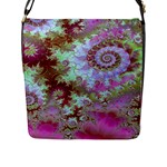 Raspberry Lime Delight, Abstract Ferris Wheel Flap Closure Messenger Bag (Large)