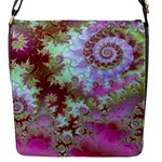 Raspberry Lime Delight, Abstract Ferris Wheel Flap closure messenger bag (Small) Raspberry Lime Delight, Abstract Ferris Wheel Flap closure messenger bag (Small)