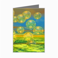 Golden Days, Abstract Yellow Azure Tranquility Mini Greeting Card from ArtsNow.com Left